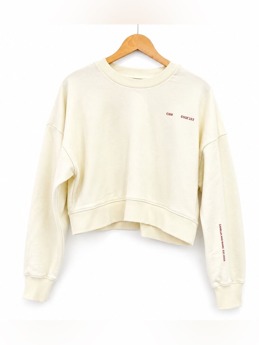 C&M Camilla and Marc Nelson Crew Sweatshirt Lemon Butter Size US 8 100% Cotton